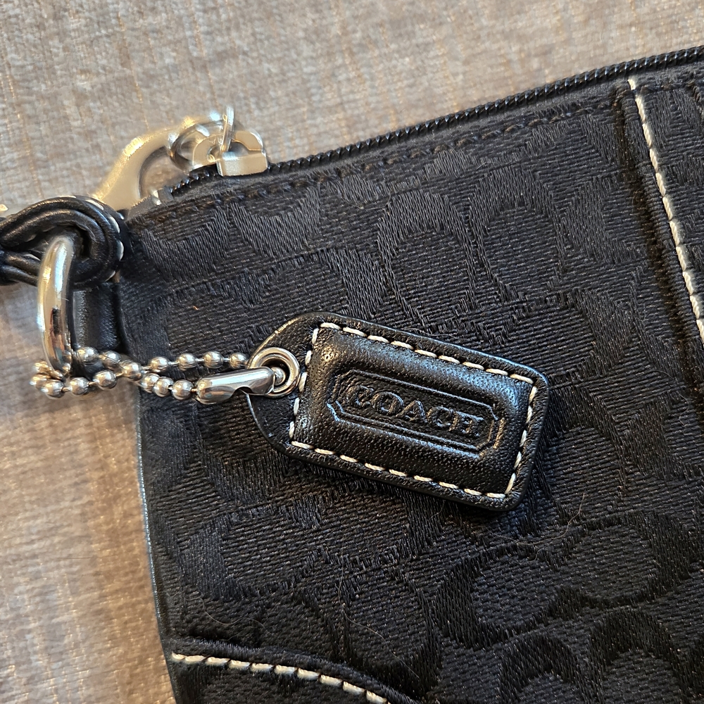 Coach Black Monogram Wristlet - Picture 2 of 4